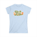 Take It Easy Floral Tee — Retro 70s Vibe Women's T-Shirt