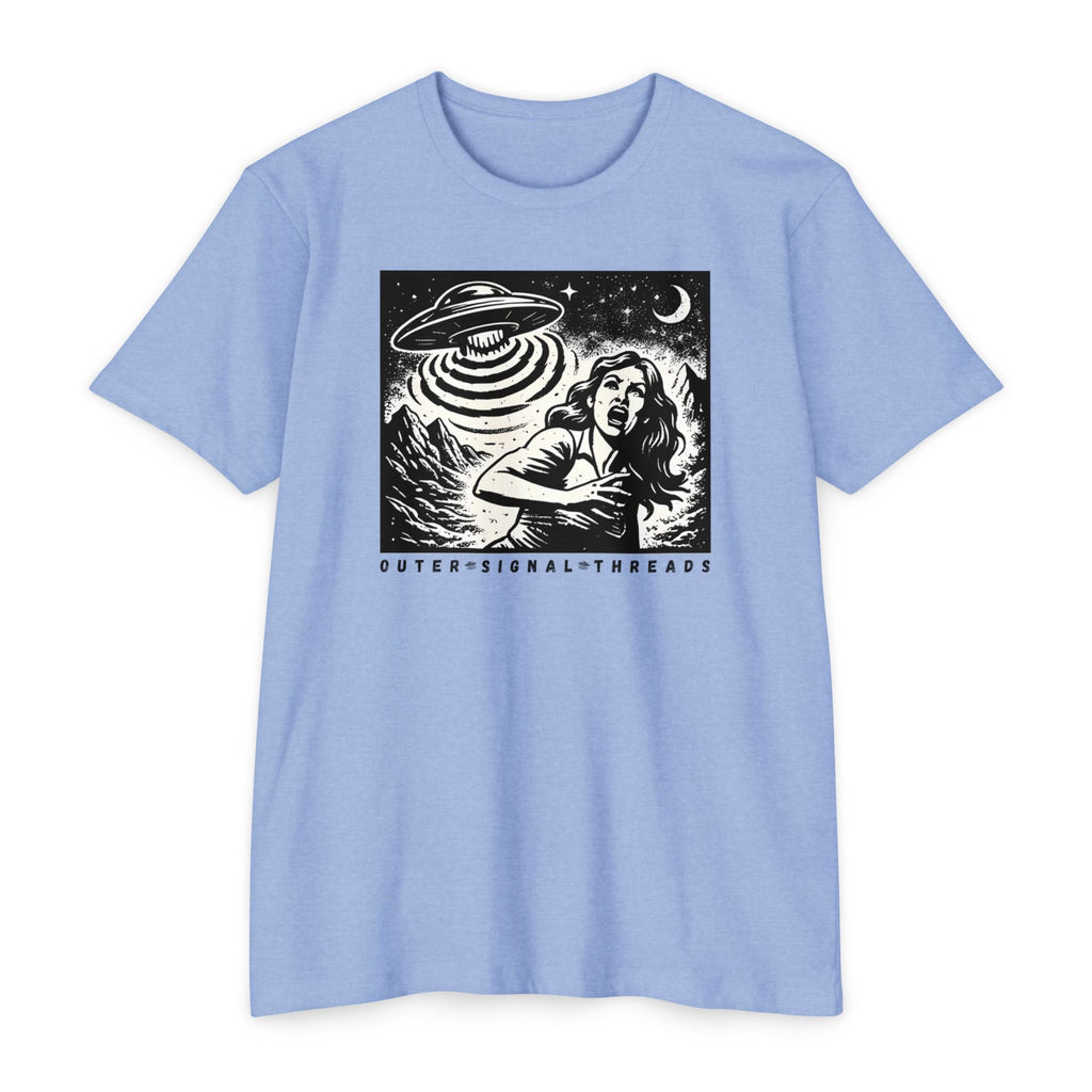Alien Abduction Graphic T-Shirt — Retro Horror UFO Design