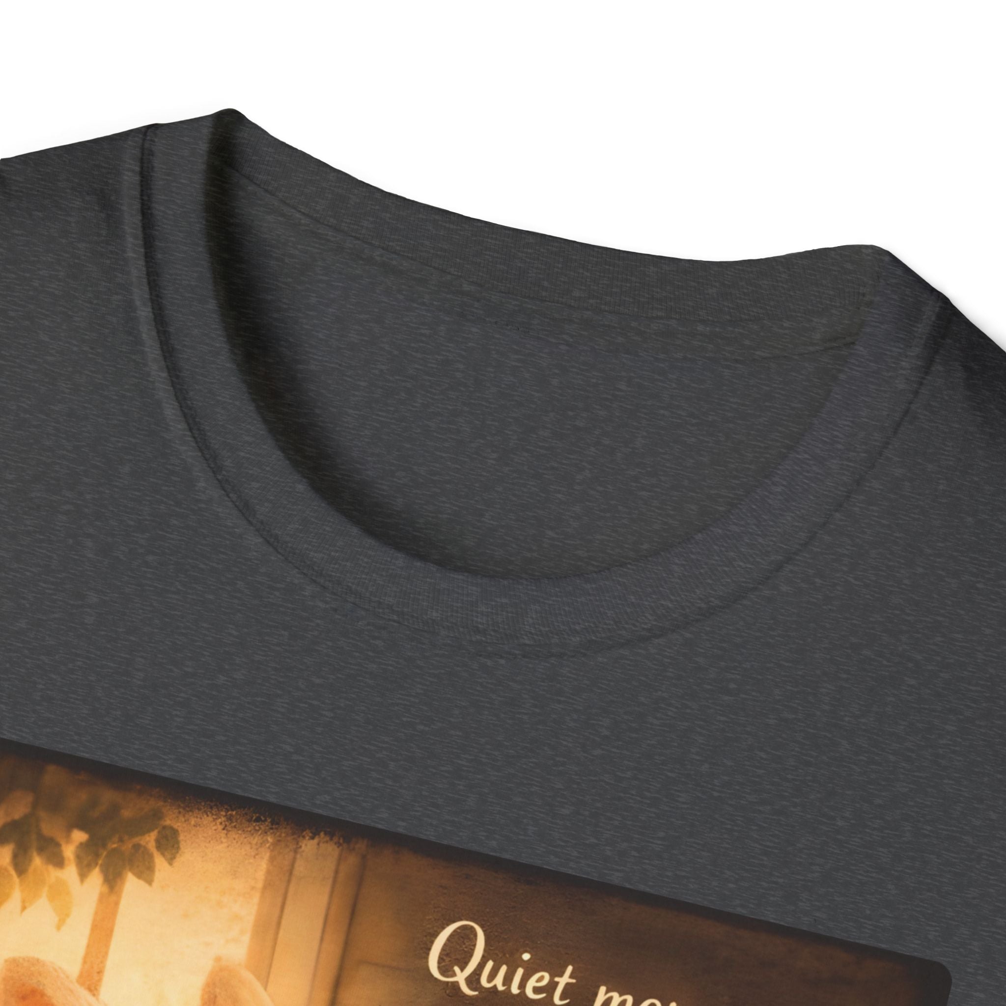 Cozy Bunny Reading T-Shirt — "Quiet moments are deeply healing"