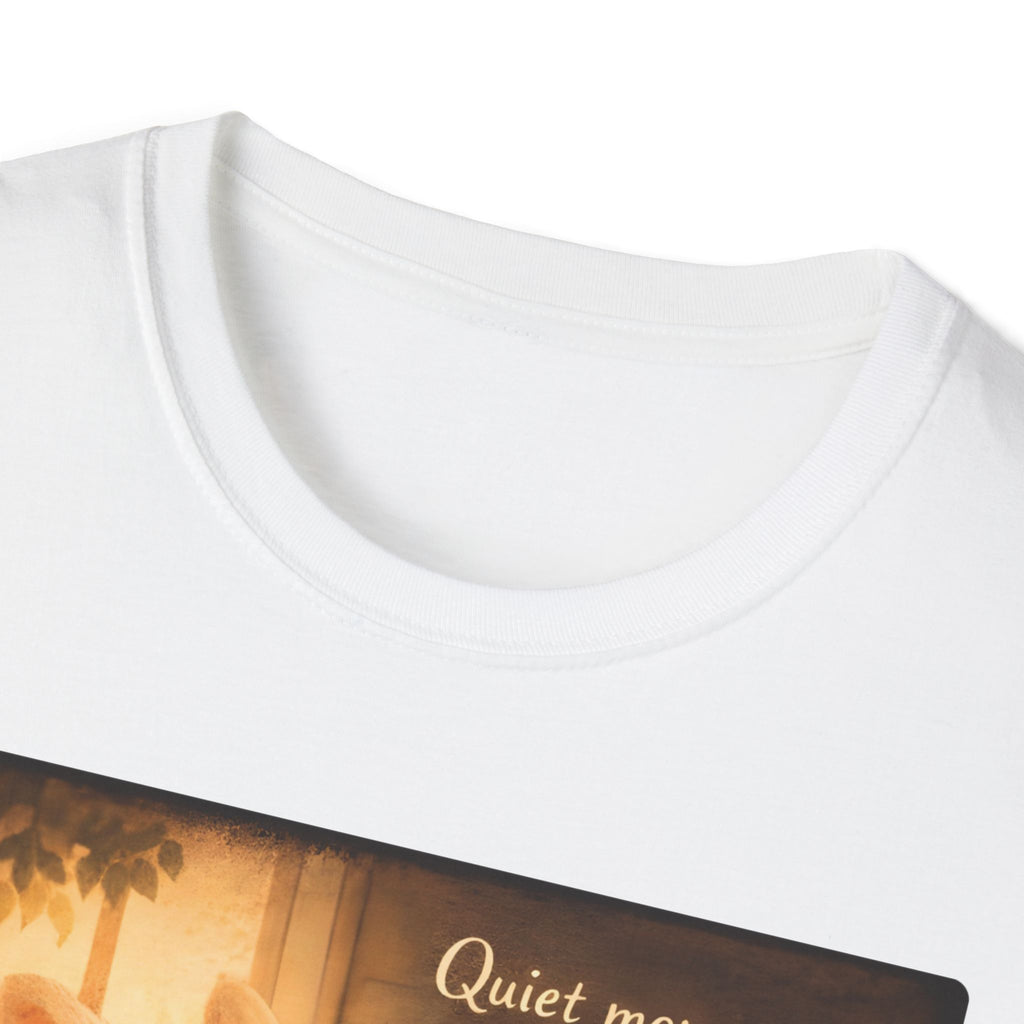 Cozy Bunny Reading T-Shirt — "Quiet moments are deeply healing"